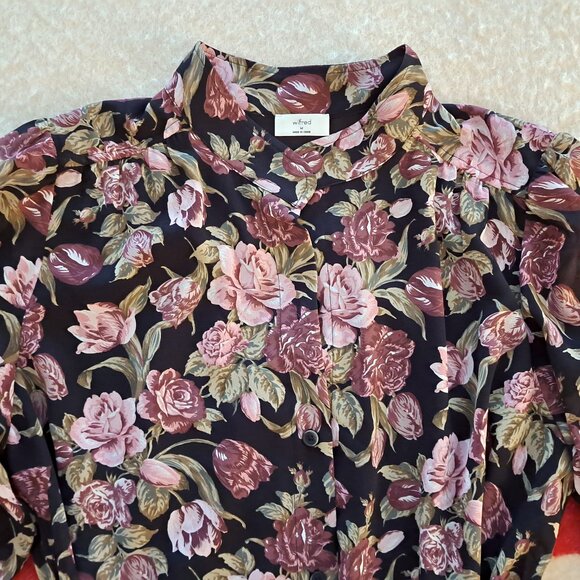 ARITZIA Wilfred Broadway Dress, black/berry floral, sz M - Picture 7 of 10